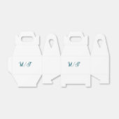 Turquoise monogram wedding couple name simple styl bedankdoosjes (Uitgevouwen)