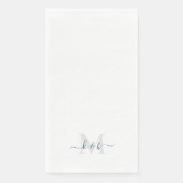 Turquoise Monogram Zwangerschrift Wit  Servet