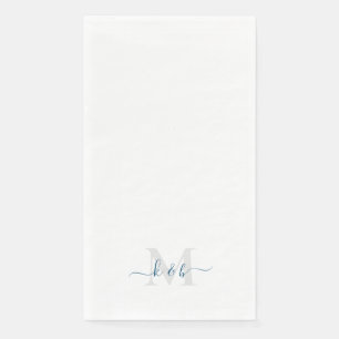 Turquoise Monogram Zwangerschrift Wit  Servet