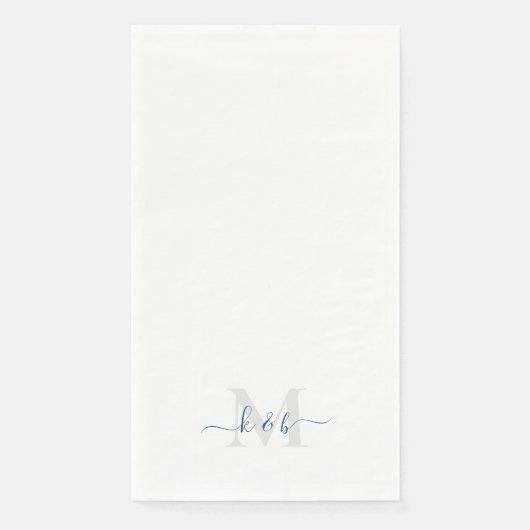 Turquoise Monogram Zwangerschrift Wit  Servet (Voorkant)