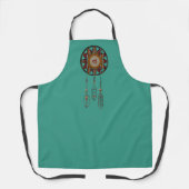 Turquoise Monogrammed Apron met Dreamweaver Schort (Voorkant)