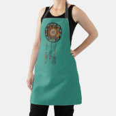 Turquoise Monogrammed Apron met Dreamweaver Schort (Insitu)