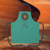 Turquoise Monogrammed Apron met Dreamweaver Schort