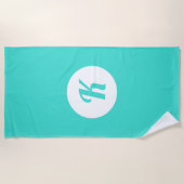 Turquoise Monogrammed Beach Towel Strandlaken (Voorkant)