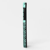 Turquoise Monogrammed Damask Polka Dots Pattern Case-Mate iPhone Case (Achterkant/links)