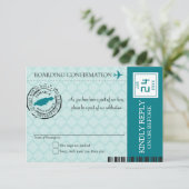 Turquoise Montego Bay Jamaica RSVP Kaart (Staand voorkant)