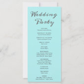 Turquoise Moon Phases Bord Blue Wedding Program (Achterkant)