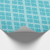 Turquoise Moroccan Damask Cadeaupapier (Hoek)
