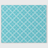 Turquoise Moroccan Damask Cadeaupapier (Vlak)