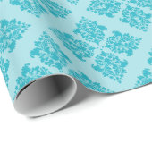 Turquoise Moroccan Damask Cadeaupapier (Rol Hoek)