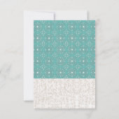 Turquoise Moroccan floral rsvp bruiloft Kaart (Achterkant)