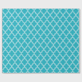 Turquoise Moroccan Moods Quatrefoil Cadeaupapier (Vlak)