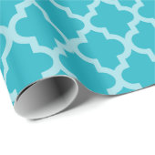 Turquoise Moroccan Moods Quatrefoil Cadeaupapier (Rol Hoek)