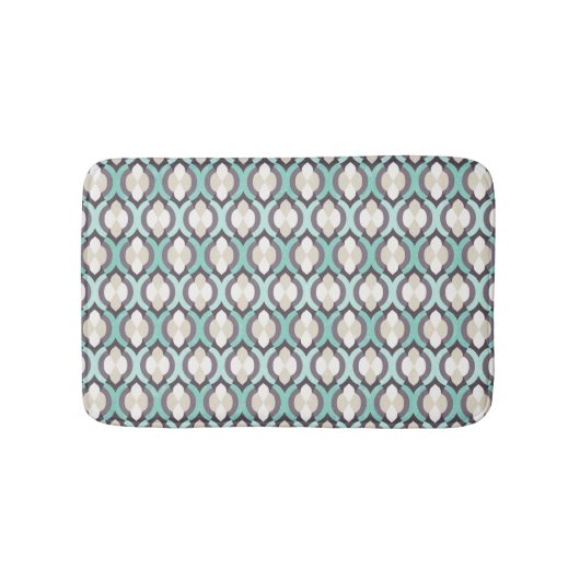 Turquoise Moroccan Pattern Badmat (Voorkant)