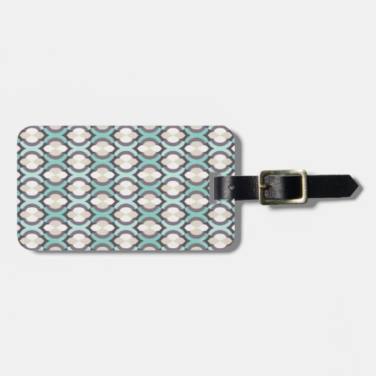 Turquoise Moroccan Pattern Bagagelabel (Voorkant horizontaal)