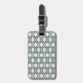 Turquoise Moroccan Pattern Bagagelabel (Voorkant verticaal)