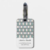 Turquoise Moroccan Pattern Bagagelabel (Achterkant verticaal)