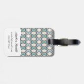 Turquoise Moroccan Pattern Bagagelabel (Achterkant horizontaal)