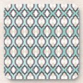 Turquoise Moroccan Pattern Bier Onderzetter (Voorkant)