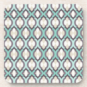 Turquoise Moroccan Pattern Bier Onderzetter