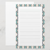 Turquoise Moroccan Pattern Briefpapier (Voorkant / Achterkant)