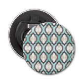 Turquoise Moroccan Pattern Button Flesopener (Voorkant)