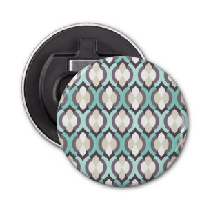 Turquoise Moroccan Pattern Button Flesopener