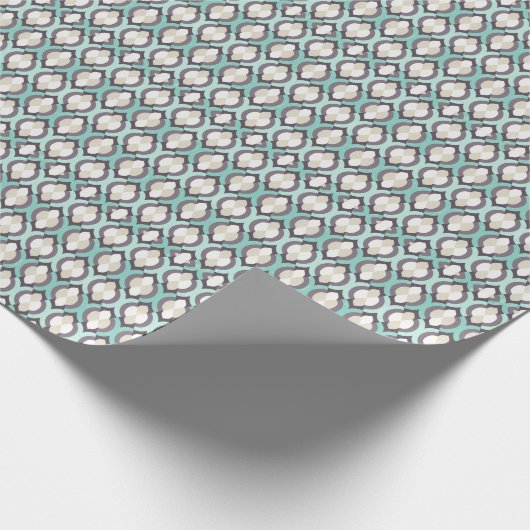 Turquoise Moroccan Pattern Cadeaupapier (Hoek)