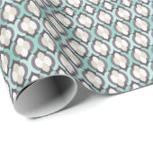 Turquoise Moroccan Pattern Cadeaupapier (Rol Hoek)