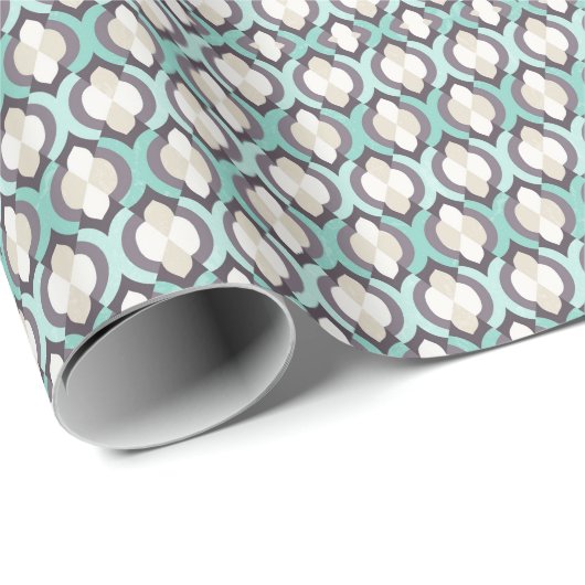 Turquoise Moroccan Pattern Cadeaupapier (Rol Hoek)