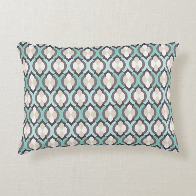 Turquoise Moroccan Pattern Decoratief Kussen (Voorkant)