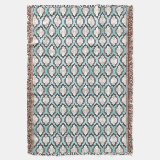 Turquoise Moroccan Pattern Deken (Voorkant Verticaal)