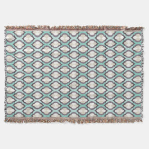 Turquoise Moroccan Pattern Deken