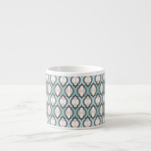 Turquoise Moroccan Pattern Espresso Kop (Voorkant)
