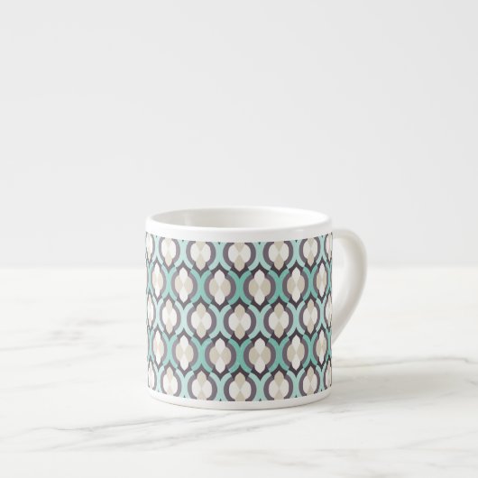Turquoise Moroccan Pattern Espresso Kop (Voorkant rechts)