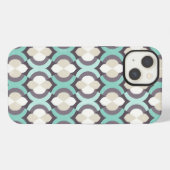 Turquoise Moroccan Pattern iPhone Hoesje (Achterkant horizontaal)