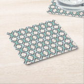 Turquoise Moroccan Pattern Kartonnen Onderzetters (Schuin)