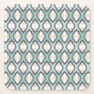 Turquoise Moroccan Pattern Kartonnen Onderzetters