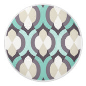 Turquoise Moroccan Pattern Keramische Knop (Voorkant)