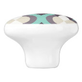 Turquoise Moroccan Pattern Keramische Knop (Zijkant)