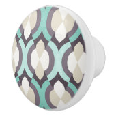 Turquoise Moroccan Pattern Keramische Knop (Rechts)