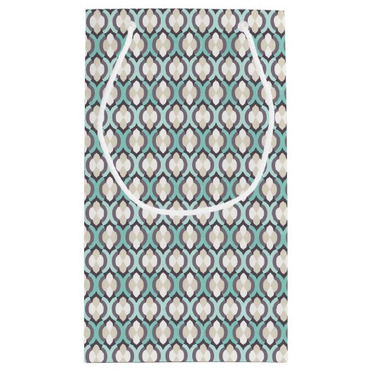 Turquoise Moroccan Pattern Klein Cadeauzakje (Achterkant)