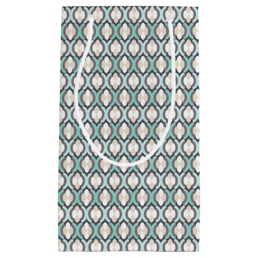 Turquoise Moroccan Pattern Klein Cadeauzakje (Voorkant)