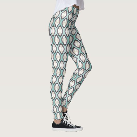 Turquoise Moroccan Pattern Leggings (Rechts)