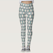 Turquoise Moroccan Pattern Leggings (Voorkant)