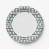 Turquoise Moroccan Pattern Papieren Bordje (Voorkant)