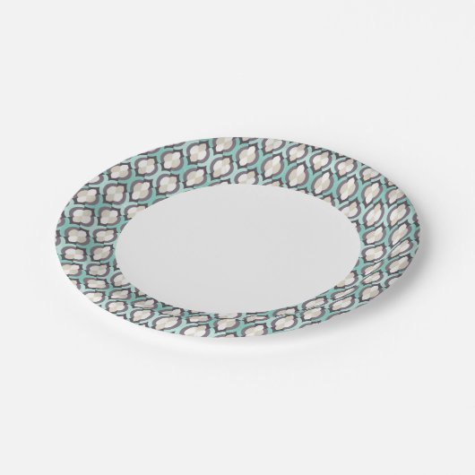 Turquoise Moroccan Pattern Papieren Bordje (Gekanteld)