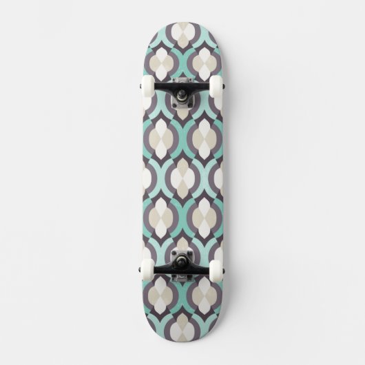 Turquoise Moroccan Pattern Persoonlijk Skateboard (Voorkant)