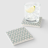 Turquoise Moroccan Pattern Stenen Onderzetter (Zijkant)