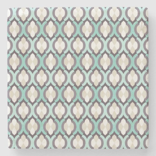 Turquoise Moroccan Pattern Stenen Onderzetter (Voorkant)